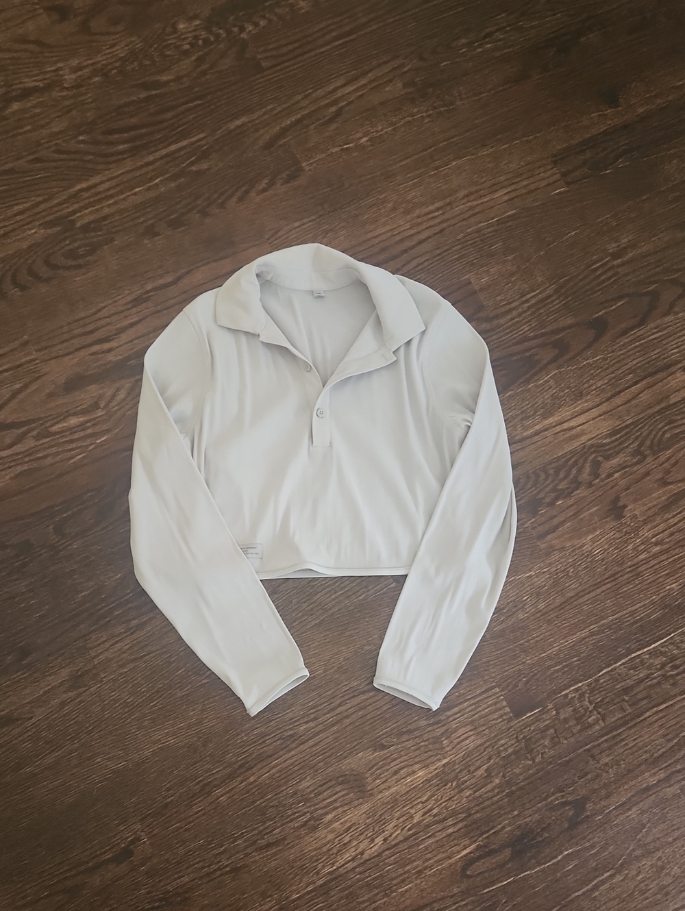 lululemon athletica Cropped Long-Sleeve Polo in Light Cream